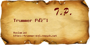 Trummer Pál névjegykártya